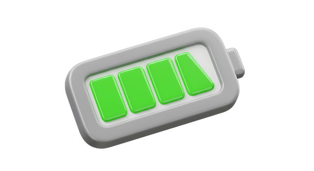 A battery charger with green lights on it png