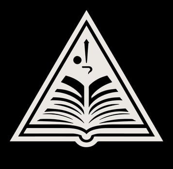 Triangle with an open book inside vector