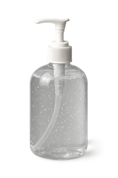 Clear plastic pump bottle with transparent background studio image lifestyle concept minimalist environment for creative use png