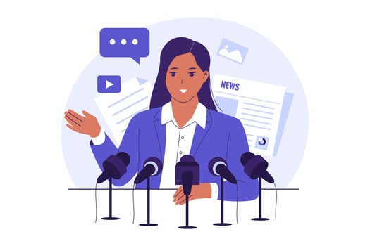 Illustration of Press Release and Media Communication Strategy vector