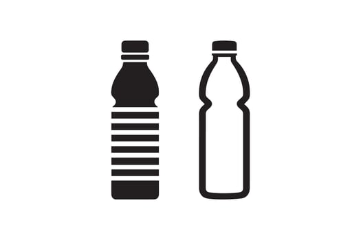 Two bottles of water are shown on a white background vector