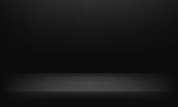 Empty black studio room background. Empty Room Studio with table. Space for selling products, backdrop, wallpaper, background, text. Gradient table. illustration. vector