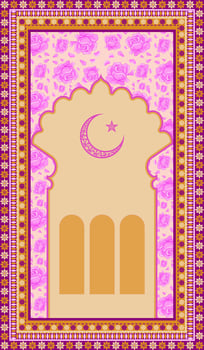 pink lovely Islamic mat vector
