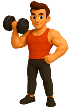 3D Illustration of Man Lifting Dumbbells for Strength Training png