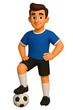 3D Illustration of Man Balancing Football on Knee png