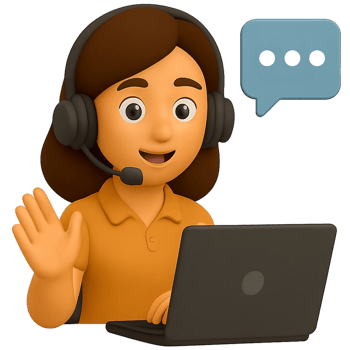 3D Illustration of Female Customer Service Representative with Laptop png
