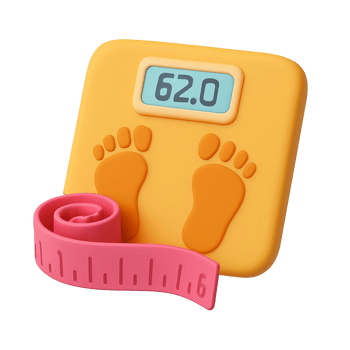 3D Illustration of Digital Weight Scale and Tape Measure png