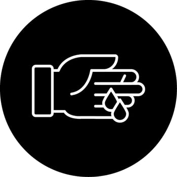 Hand Injury Trauma to Hand Line Circle Inverted vector