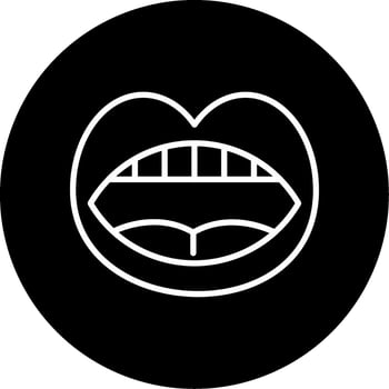 Mouth Oral Cavity Line Circle Inverted vector