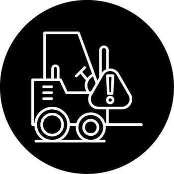Forklift Caution Forklift Operation Safety Line Circle Inverted vector