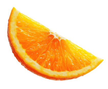 Fresh orange segment showcasing juicy texture and vibrant color png