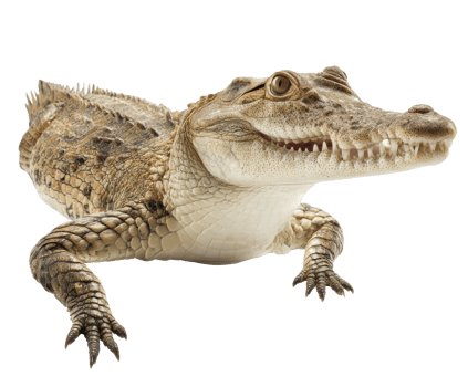 Unique freshwater crocodile resting peacefully on a surface png