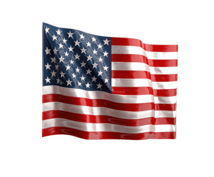American flag waving in the wind for celebration and patriotism png