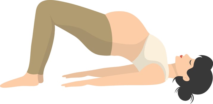 Pregnant Woman Doing Yoga Illustration vector