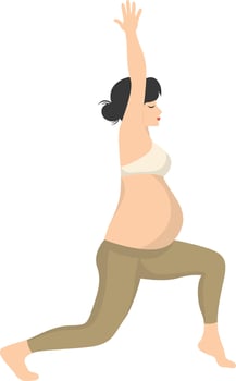 Pregnant Woman Doing Yoga Illustration Isolated on White Background vector