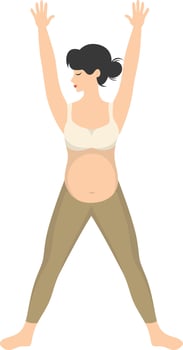 Pregnant Woman Doing Yoga Illustration in Simple Design. vector