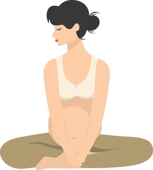 Pregnant Woman Doing Yoga Illustration with Simple Design. vector