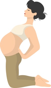 Pregnant Woman Doing Yoga Illustration with Flat Cartoon Design vector