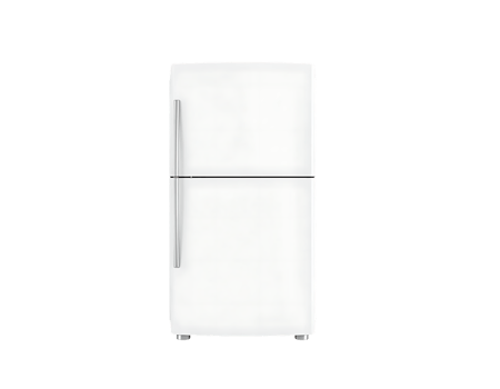 White Refrigerator with Stainless Steel Handle png