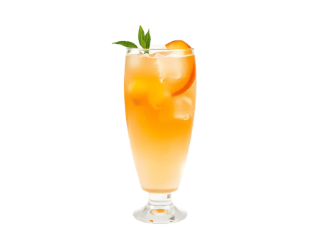 Refreshing Peach Cocktail with Mint Garnish png