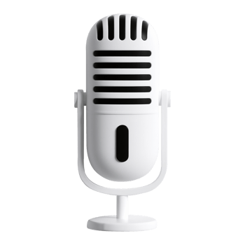 White Retro Microphone on Transparent Background png