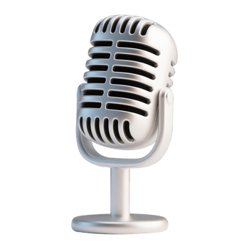 Silver vintage microphone png