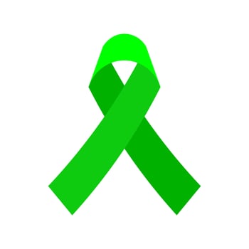 Green Awareness Ribbon for mental health symbol vector