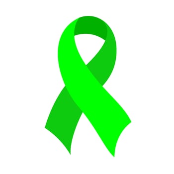 Green Ribbon Awareness for mental health vector