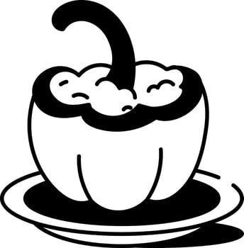 An icon of stuffed pepper designed in drawing style vector