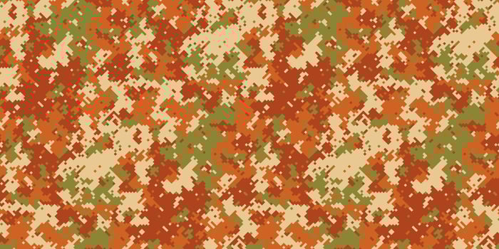 Abstract autumnal camouflage pattern. Warm earth tones blend seamlessly, creating a versatile texture ideal for fashion, home decor, or militaryinspired designs. vector
