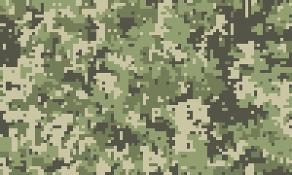 Abstract digital camouflage pattern. Versatile pixelated design ideal for backgrounds, textiles, or militarythemed projects. vector
