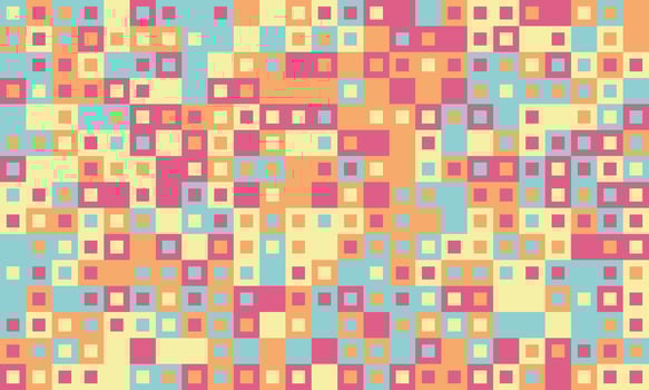 Abstract pastel square pattern. Vibrant, playful geometric design perfect for backgrounds, textiles, website banners, and digital projects. Evokes feelings of joy, energy, and modern aesthetics. vector