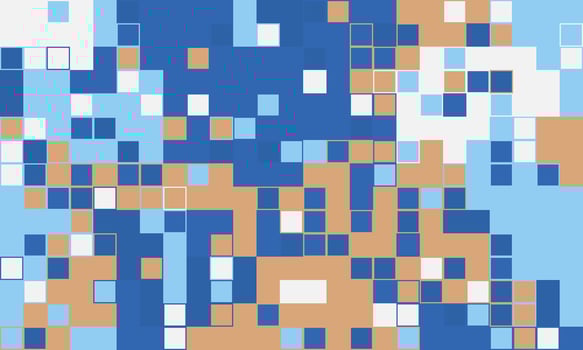 Abstract mosaic pattern in blue, beige, and white. Perfect for backgrounds, website design, or techrelated projects. Represents data flow, digital complexity, or modern design aesthetics. vector