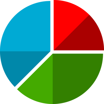 Blue red green circle statistic chart business icon png
