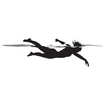 Athlete Diving Silhouette in Action vector