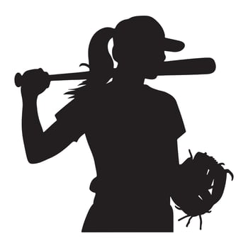 Female Athlete Softball Silhouette Design vector