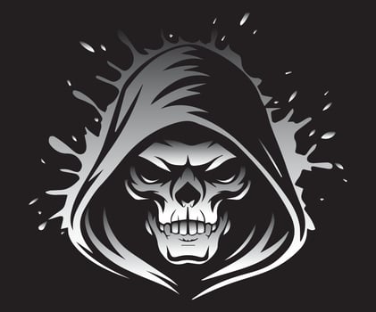 A minimalist of a skull face design concept. vector