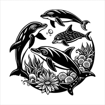 marine life documentary scene vector