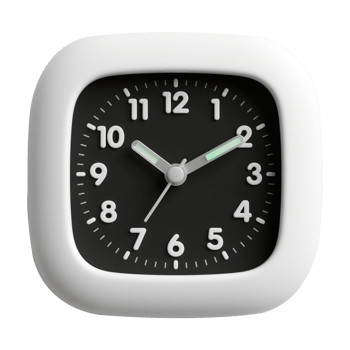 White and Black Square Alarm Clock png