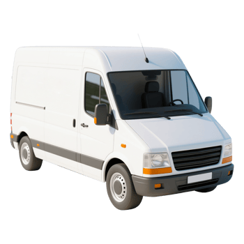 White delivery van isolated png