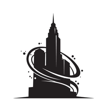 Real estate building logo silhouette perfect for signage brochures and firm branding vector