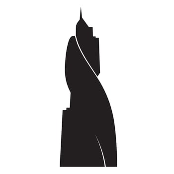 High rise building logo icon silhouette used in corporate designs and skyline art vector