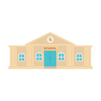Flat Design School Building Illustration vector