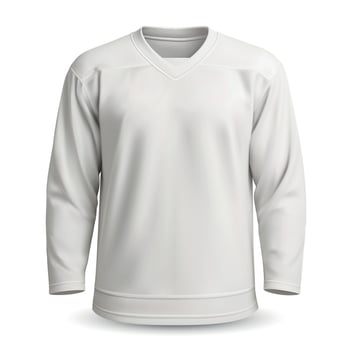 Plain white hockey jersey front view isolated on white vector