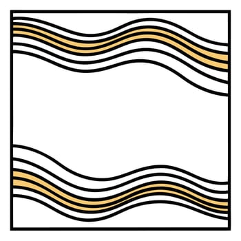 Abstract Wave Pattern Design in Black White and Gold vector