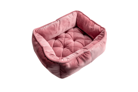 Luxurious Pink Velvet Pet Bed Stylish Dog Bed Comfortable Pet Lounger png