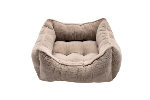 Plush Beige Pet Bed Cozy Dog House Soft Furry Sleeper png