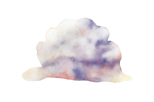 Summer air cloud. Watercolor pastel cotton candy. Hand drawn illustration isolated on background, transparent . Cartoon illustration. Baby shower design elements. Party invitation, birthday png