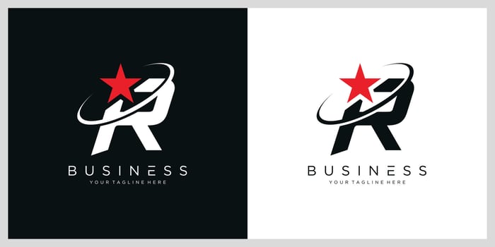 Abstract Initial Letter R Star Logo vector