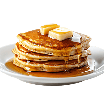Buttery Pancakes with Syrup on transparent background png